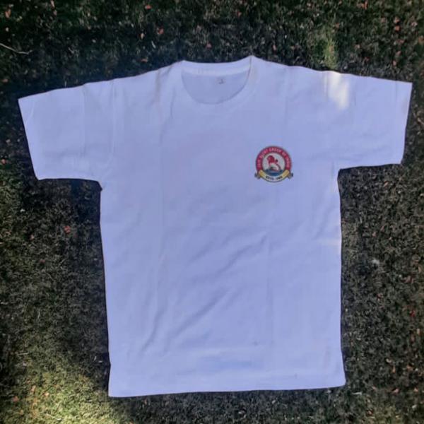 White Roundnech T-shirt With Alert Logo