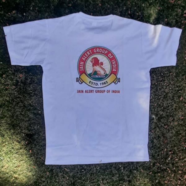 White Roundnech T-shirt With Alert Logo